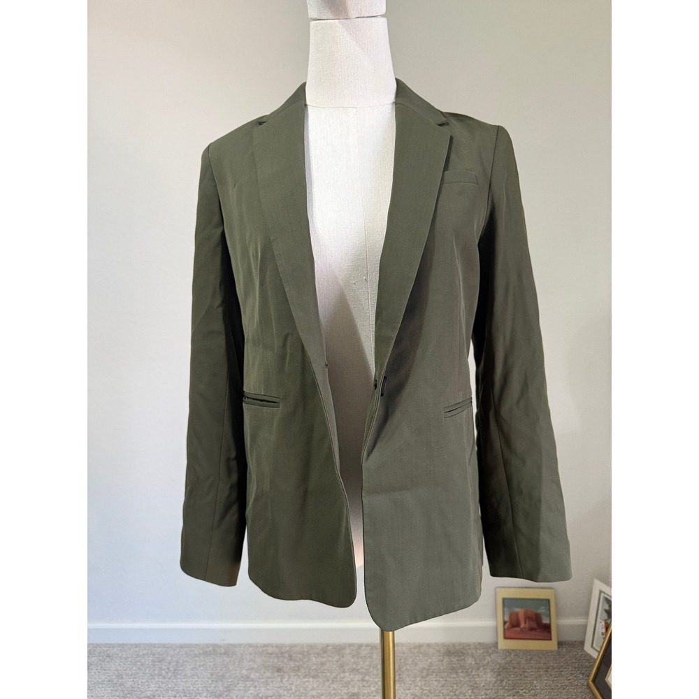 Everlane Olive Green Wool Fitted Blazer Jacket Business‎ Casual Career Size 2